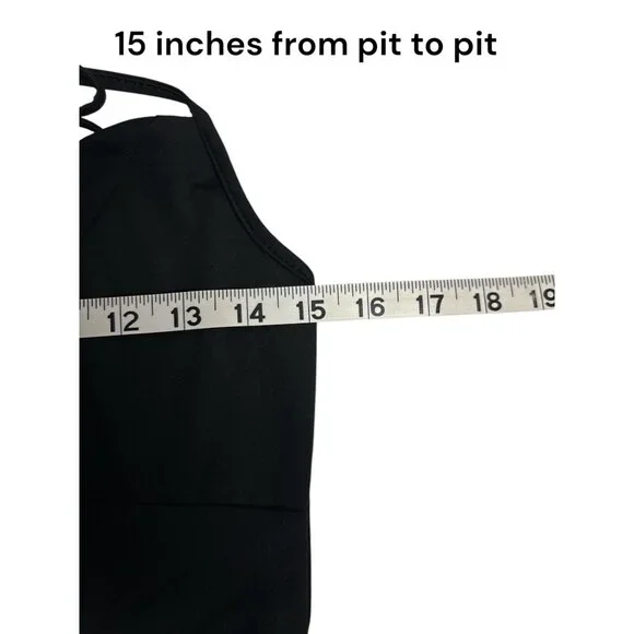 Black Halter Midi Dress With Adjustable Tie Back & Deep V-Neckline 95% Polyester - Picture 6 of 10